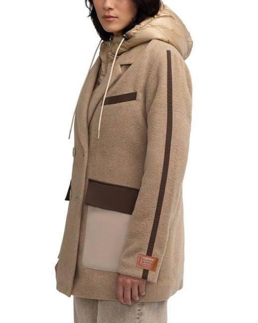 Scotch & Soda Brown Nissa Water Repellent Peacoat With Removable Bib