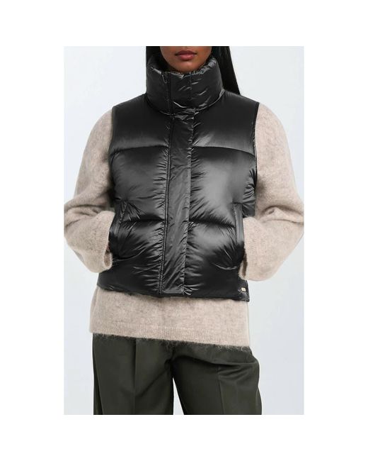 Noize Black Cropped Puffer Vest