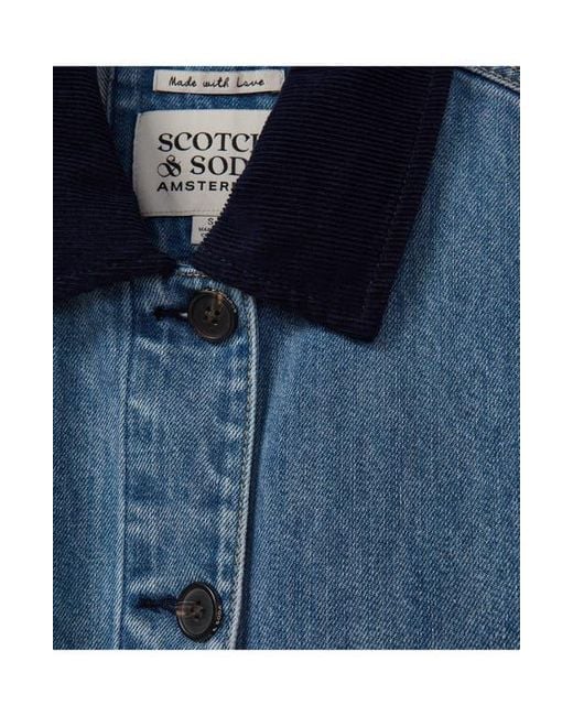Scotch & Soda Blue Chore Crop Denim Jacket