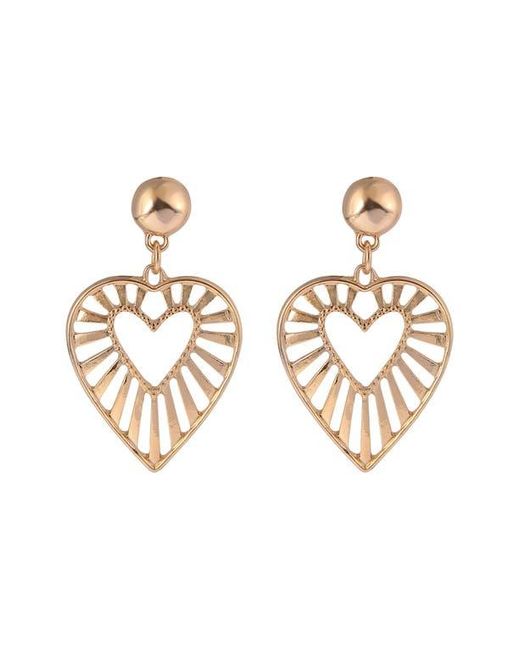 Rachel Roy Metallic Open Heart Drop Earrings
