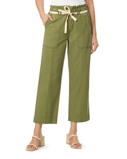 Kensie Green Paperbag Waist Straight Leg Pants