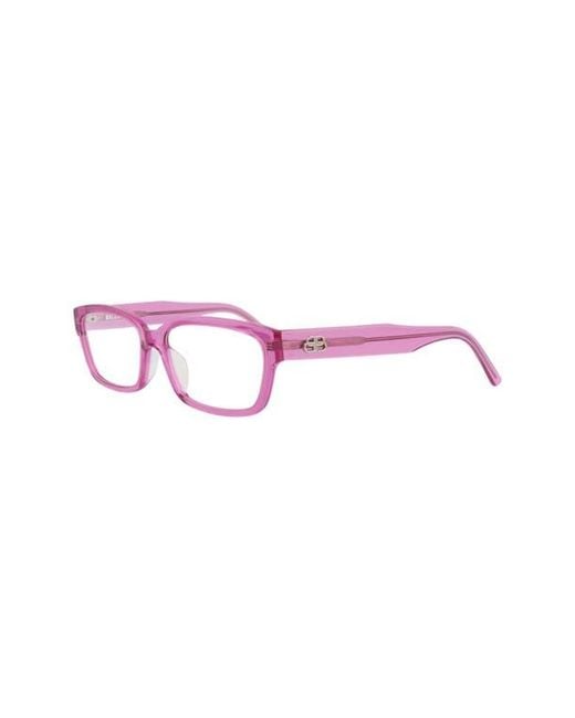 Balenciaga Pink 55Mm Rectangular Optical Glasses