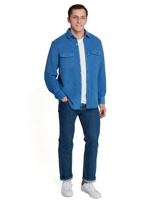 Con.struct Blue Slim Fit Shirt Jacket for men