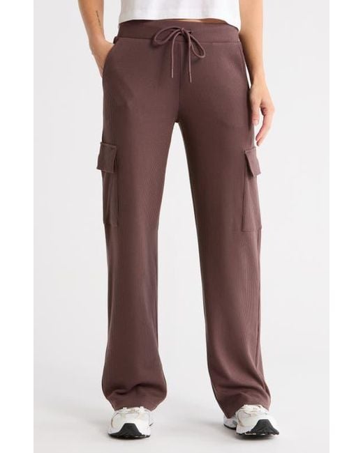 X By Gottex Brown Waffle Knit Cargo Pants