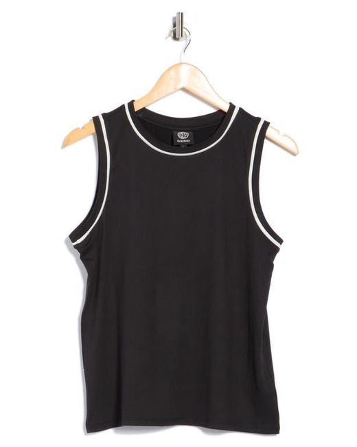 Bobeau Black Contrast Piped Trim Tank Top