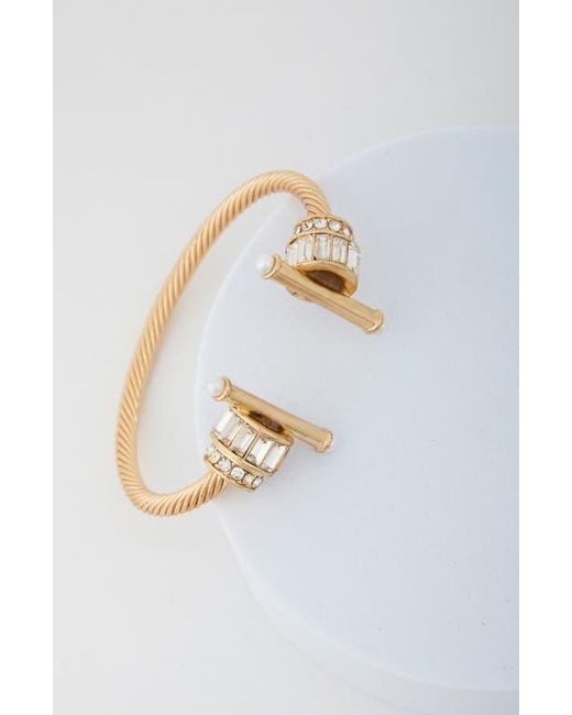 Saachi Metallic Charm Statement Cuff Bracelet