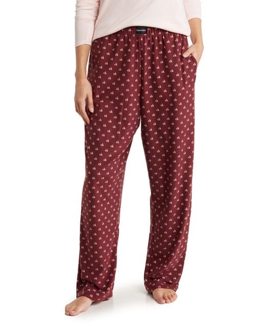 Calvin Klein Red Comfort Fleece Pajama Pants for men