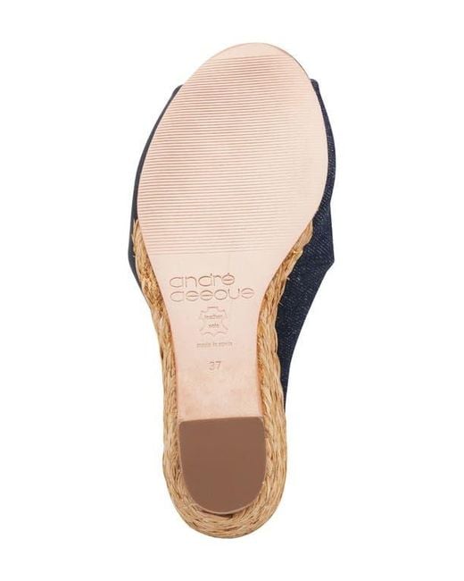 Andre Assous Blue Merida Wedge Sandal