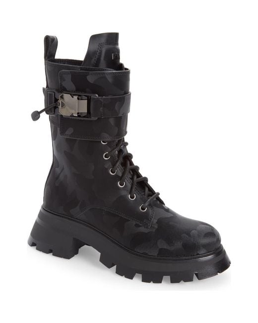 DKNY Black Sava Combat Boot
