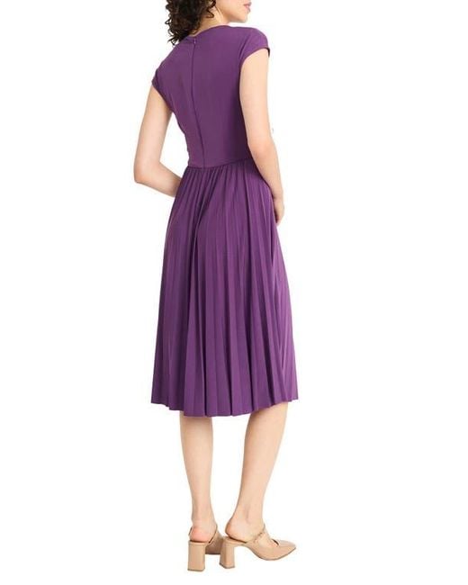 maggy london purple dress Taren Knee-Length Short Sleeve Dress