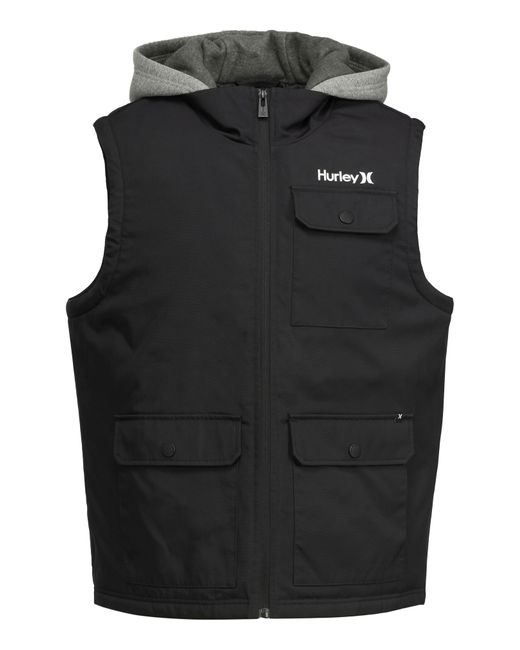 Hurley Black Remus Hooded Vest for men