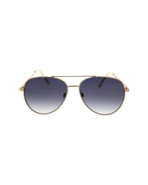 Roxy Blue 58Mm Mod Rounded Aviator Sunglasses