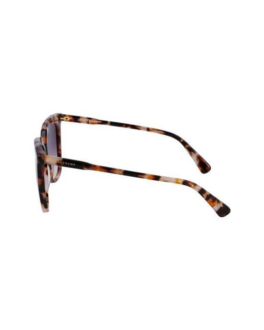Longchamp Brown 53Mm Rectangular Sunglasses