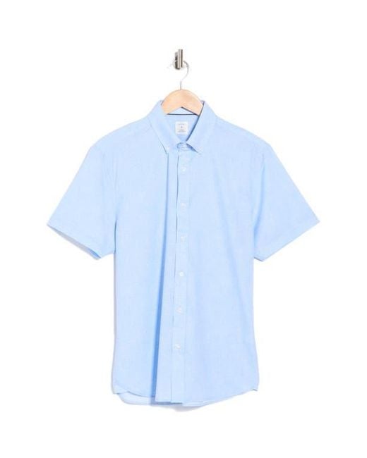 Con.struct Blue Short Sleeve Woven Button-Down Shirt for men