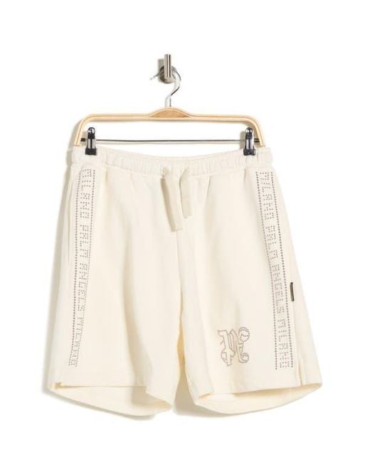 Palm Angels Natural Studded Drawstring Shorts for men