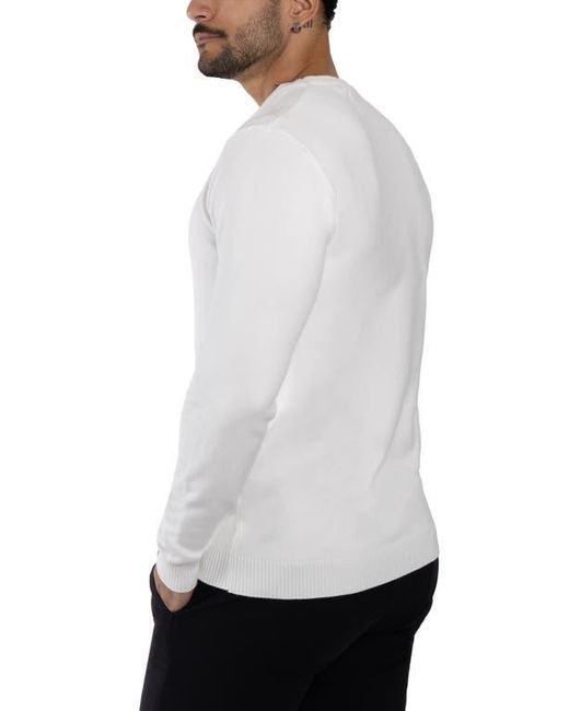 Xray Jeans White Crewneck Knit Pullover Sweater for men