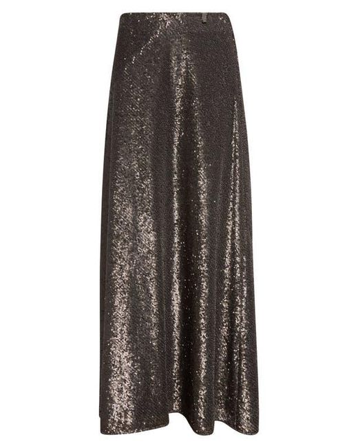 Herno Brown Sequin A-Line Skirt