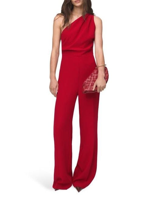 Mango Red One-Shoulder Jumpsuit