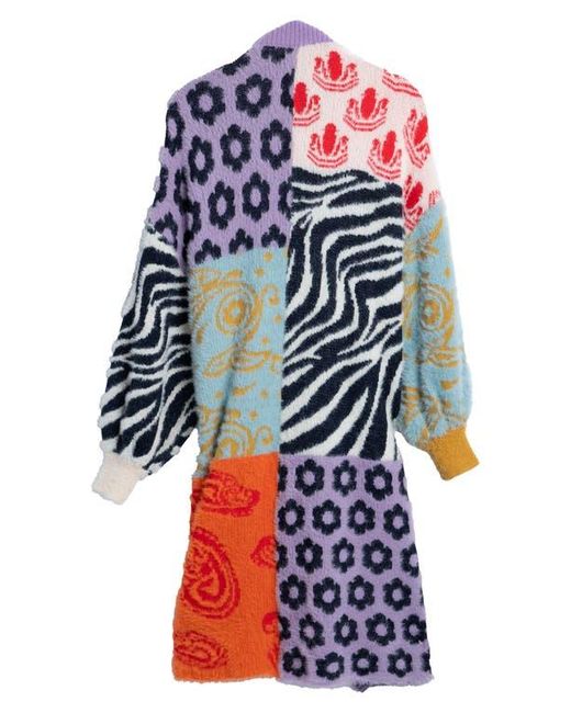 Saachi White Multi Print Longline Cardigan