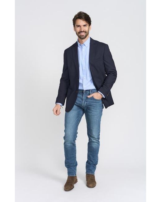 Flynt Blue Journey Solid Wool Sport Coat for men