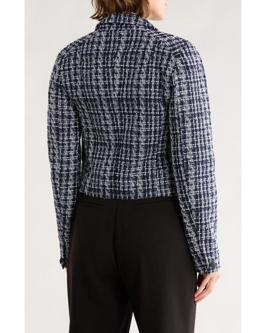 Rag & Bone Black Elvy Double Breasted Crop Tweed Blazer