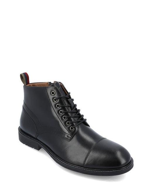Thomas & Vine Black Avrum Leather Cap Toe Chukka Boot for men