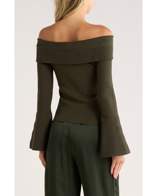 Jonathan Simkhai Black Rebecka Off The Shoulder Long Sleeve Top