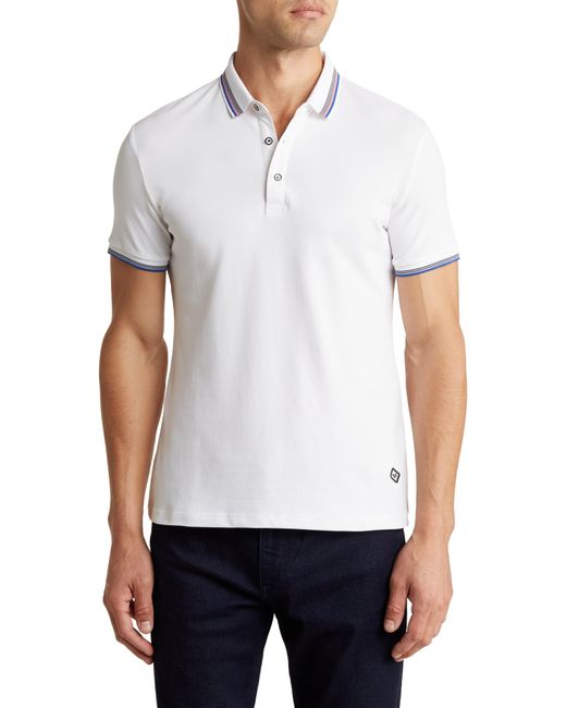 T.R. Premium White Short Sleeve Knit Polo for men