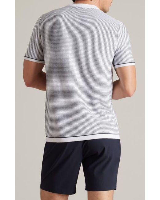 Rhone Gray Compass Knit Stripe T-Shirt for men