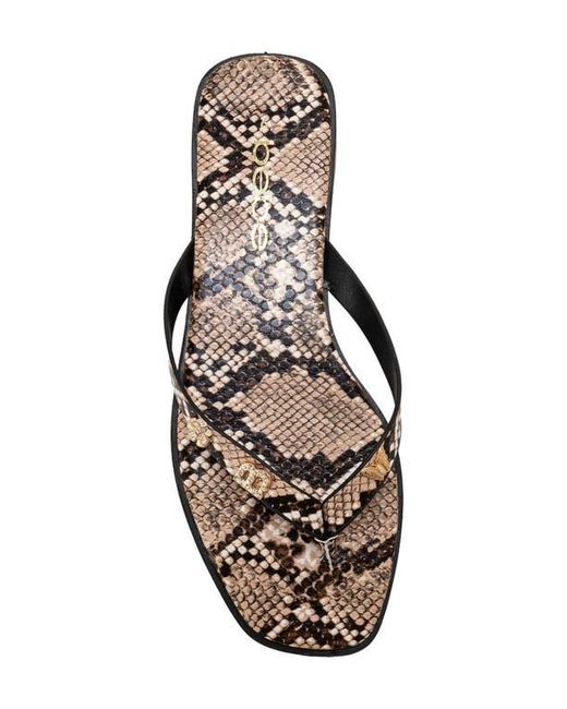 Bebe White Python Embossed Thong Sandal