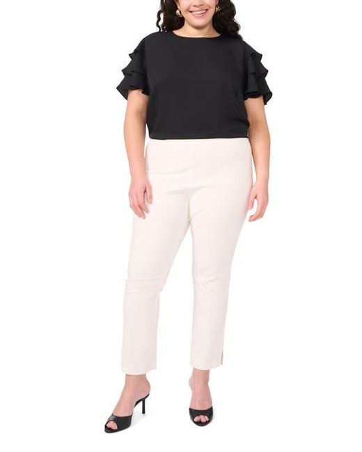 Vince Camuto Black Tiered Ruffle Sleeve Top