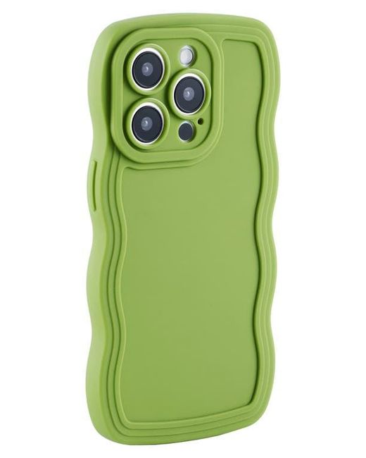 Auramma Green Solid Wavy Bumper Iphone 14 Pro Max Case