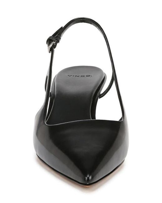 Vince Black Bianca Slingback Pointed Toe Pump