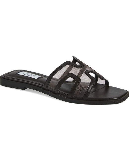 Steven New York Black Harlien Mesh Slide Sandal