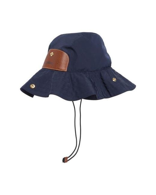 Longchamp Blue Packable Wide Brim Hat