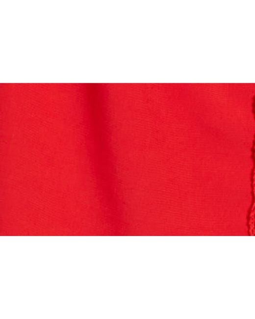 Wit & Wisdom Red Eyelet Accent Top