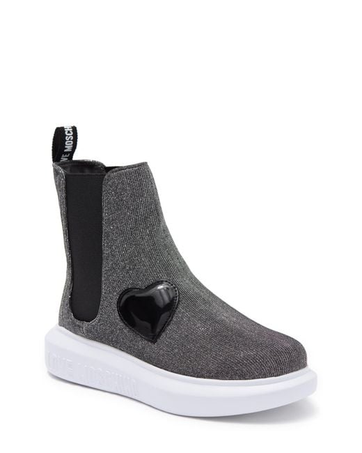 Love Moschino Knit Bootie In Galassia Acciaio At Nordstrom Rack Lyst
