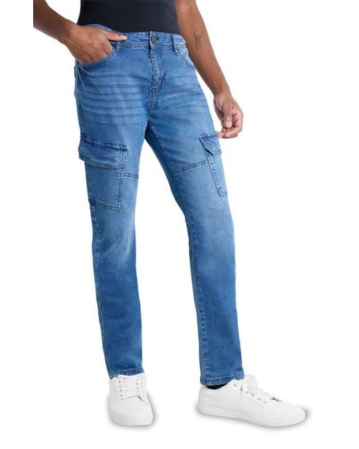 Xray Jeans Blue Slim Fit Cargo Jeans for men