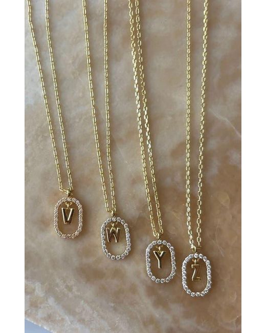 Adornia Metallic Floating Letter Initial Cubic Zirconia Pendant Necklace