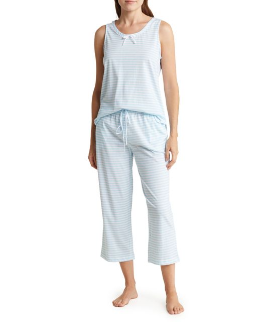Carole Hochman Blue Stripe Tank & Crop Pant Pajamas