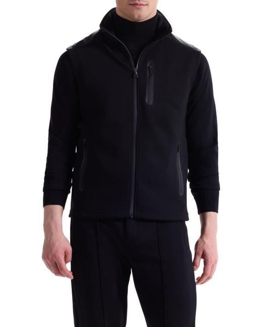 Bugatchi Black Soft Touch Performance Knit Vest for men