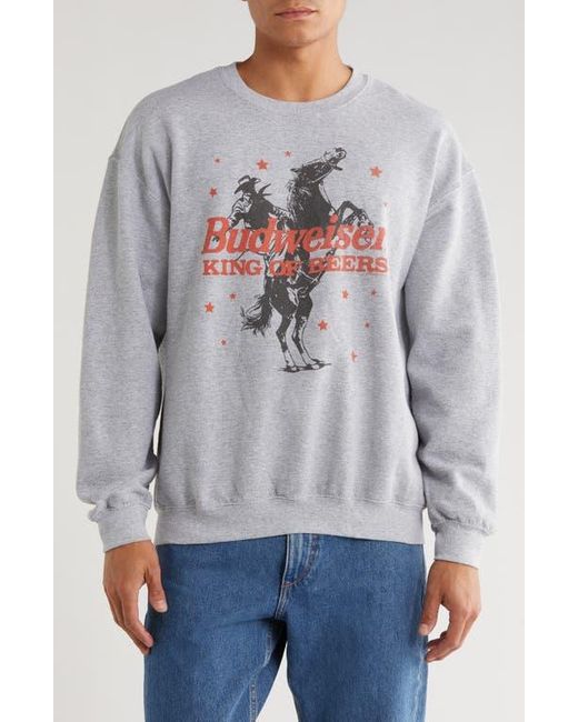 Junk Food Blue Budweiser Rider Crewneck Sweatshirt for men