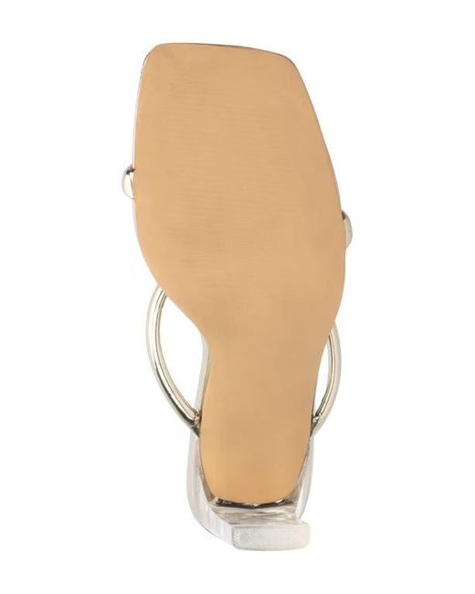 New York & Company White Holly Faux Leather Lucite Heel Sandal