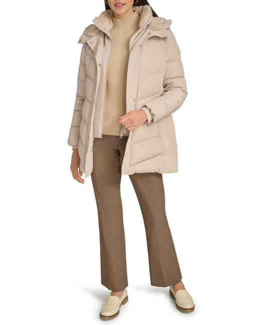 Calvin Klein Scuba Quilted Hooded Dickey Jacket in Natural Lyst