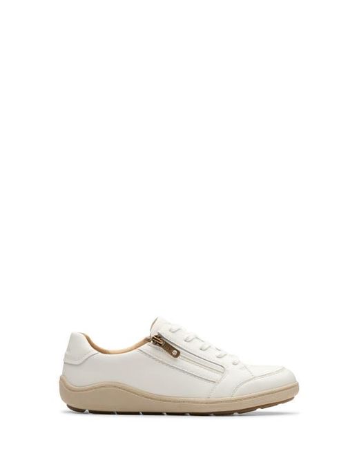 Clarks White Bryianne Bayla Side Zip Sneaker