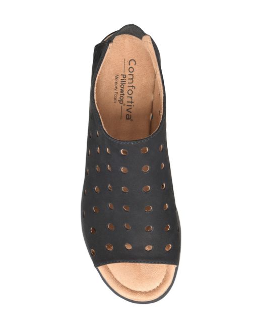 Comfortiva Black Petal Cutout Sandal