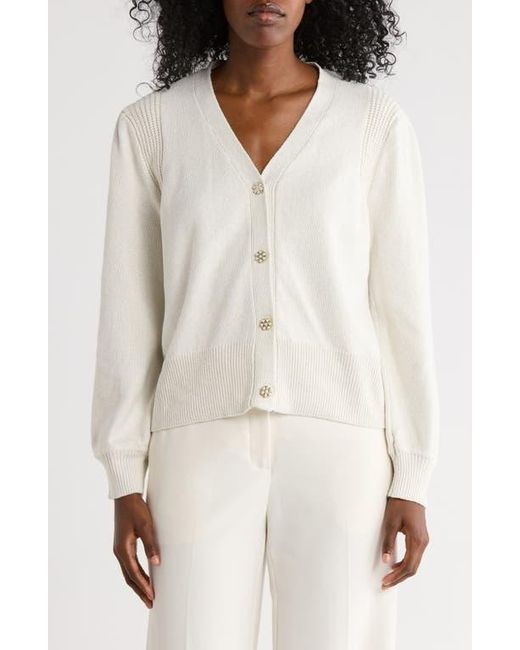 Joseph A White Faux Pearl Button Cardigan