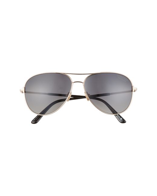 Tom Ford Gray Clark 59mm Polarized Pilot Sunglasses for men