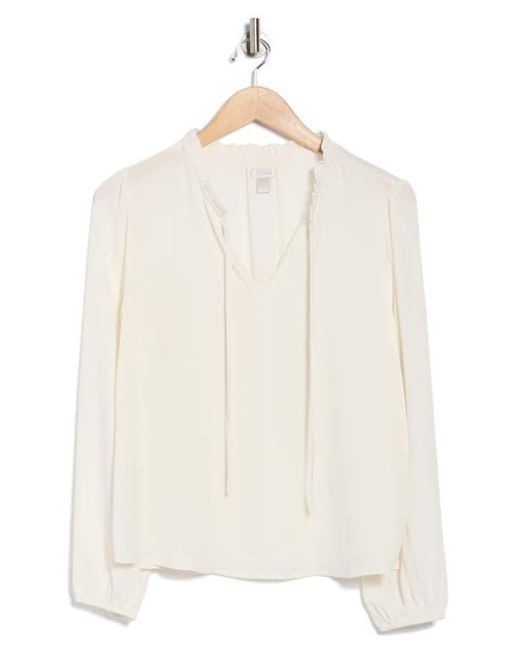 Nordstrom Rack Natural Ruffle Neck Top