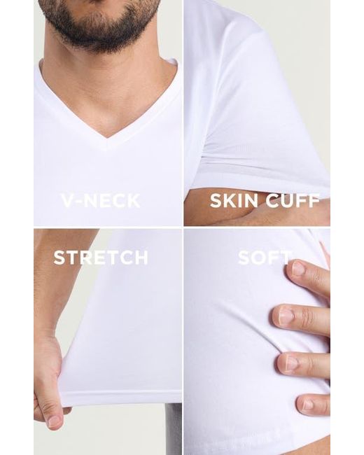 Xray Jeans White Soft V-Neck Cotton Blend Tee for men